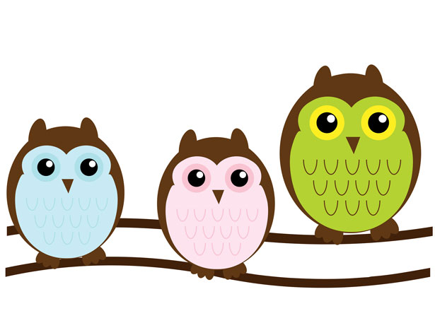 Owl family cute.