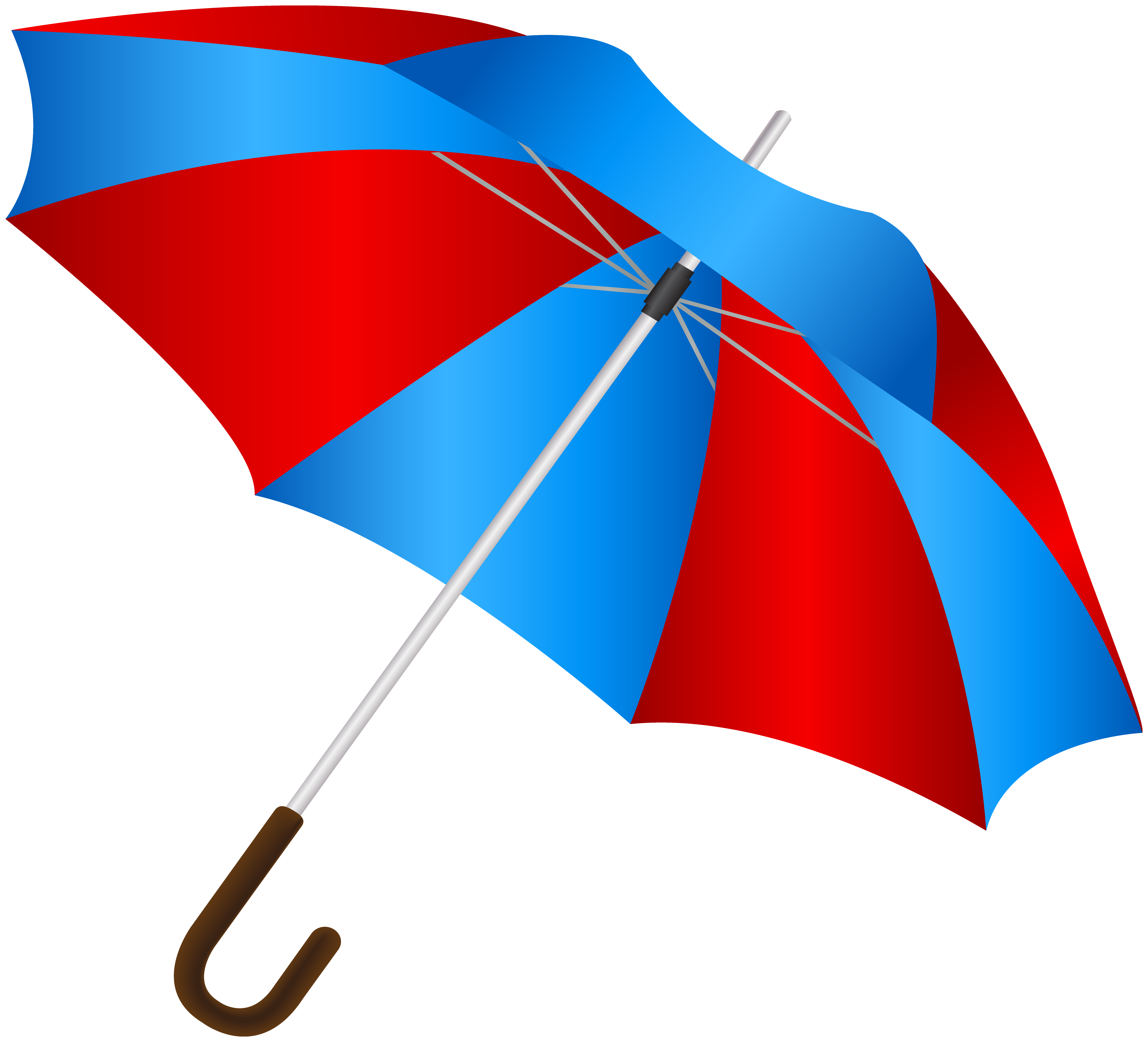 Blue red umbrella.