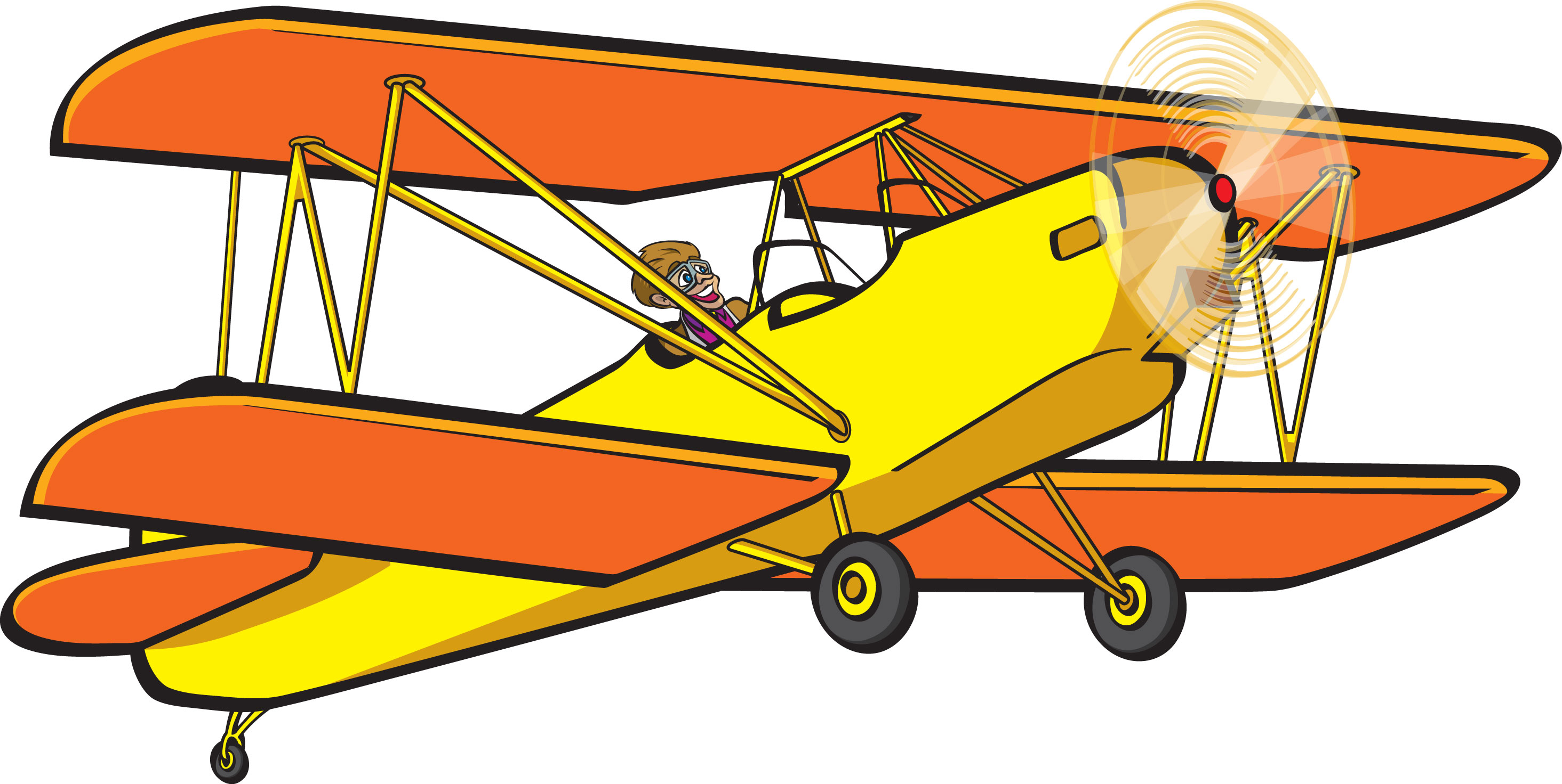 clipart plane biplane