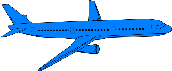 Blue plane clipart.