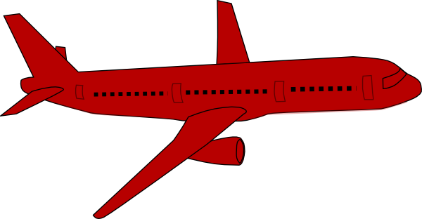 clipart plane red