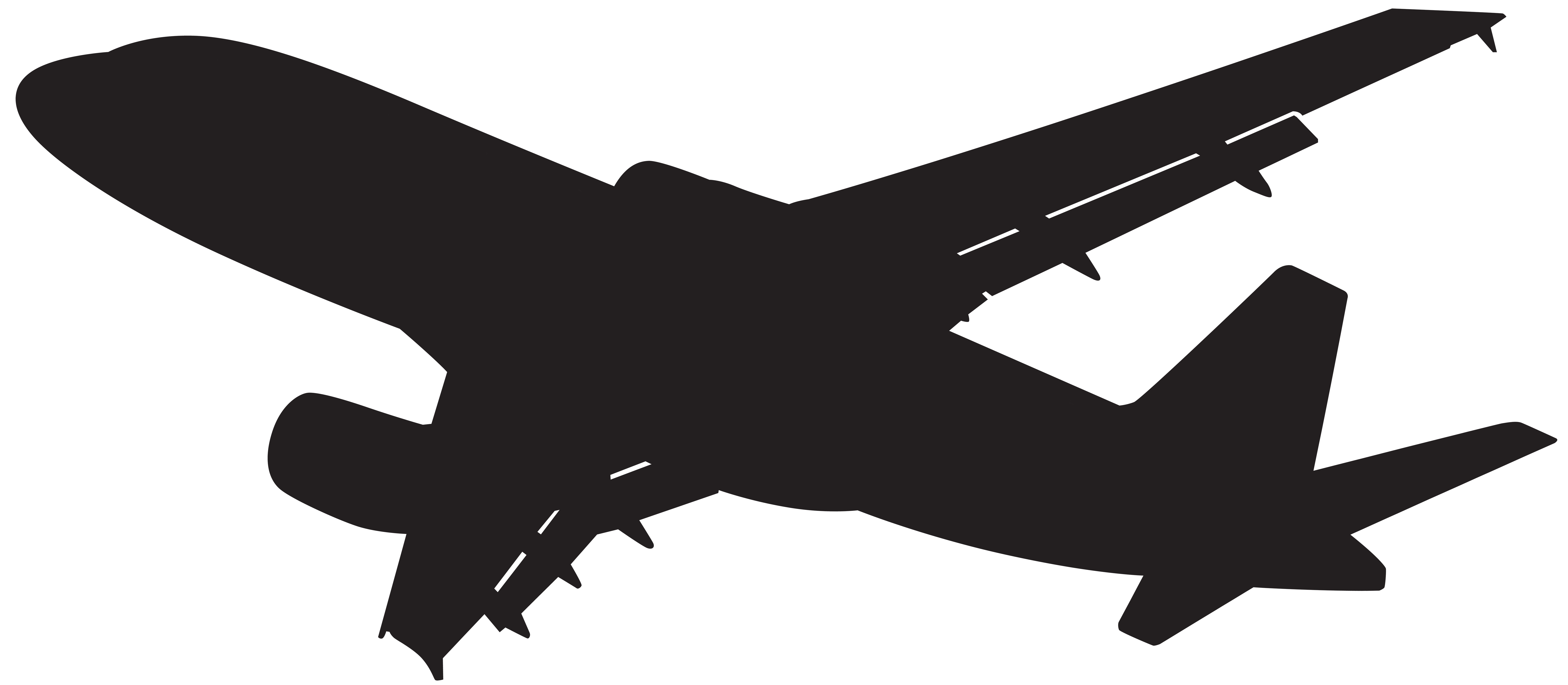 Plane silhouette png.