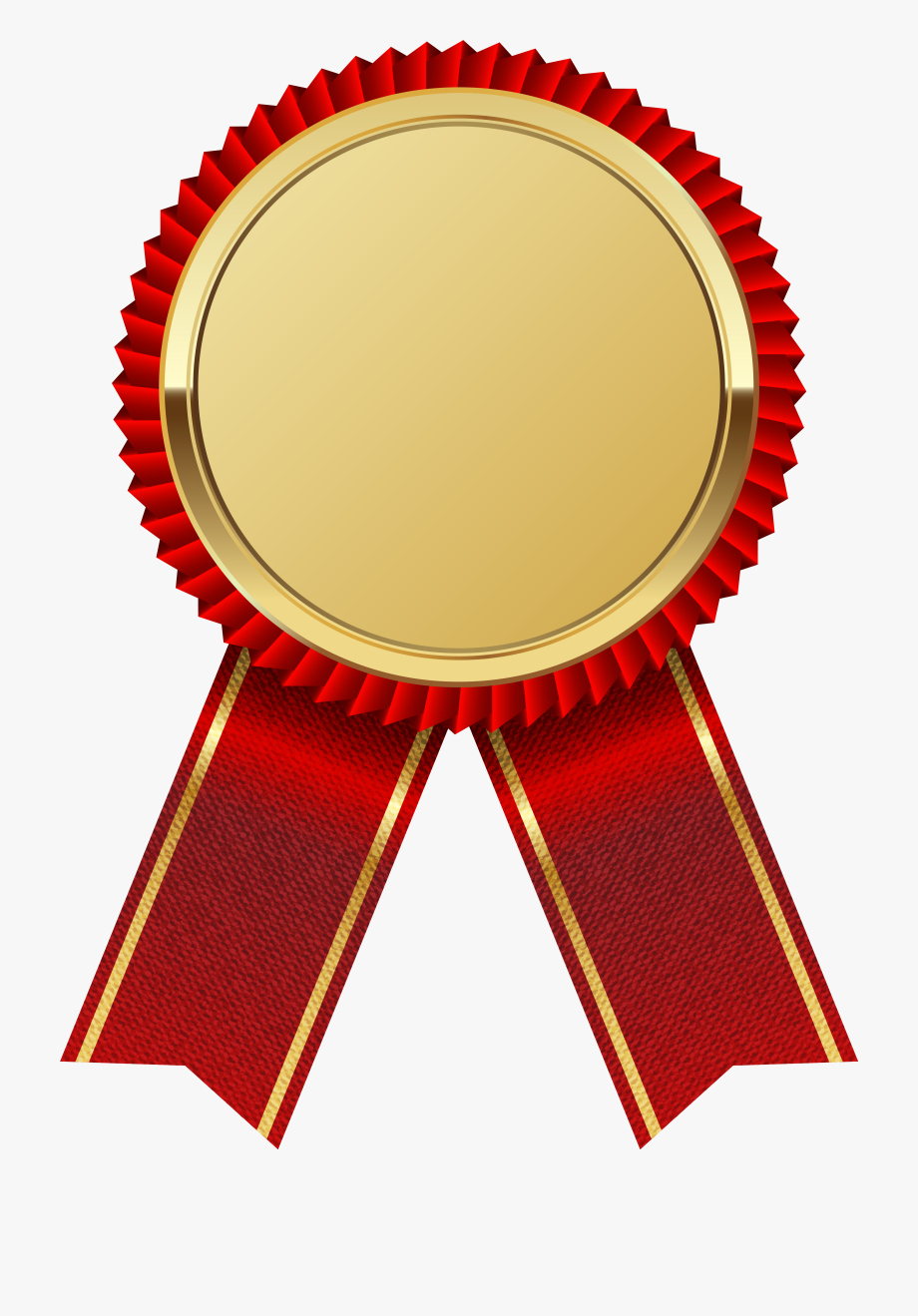 Gold Medal With Red Ribbon Png Clipart Image