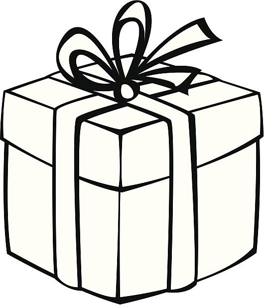 Gift clipart black and white