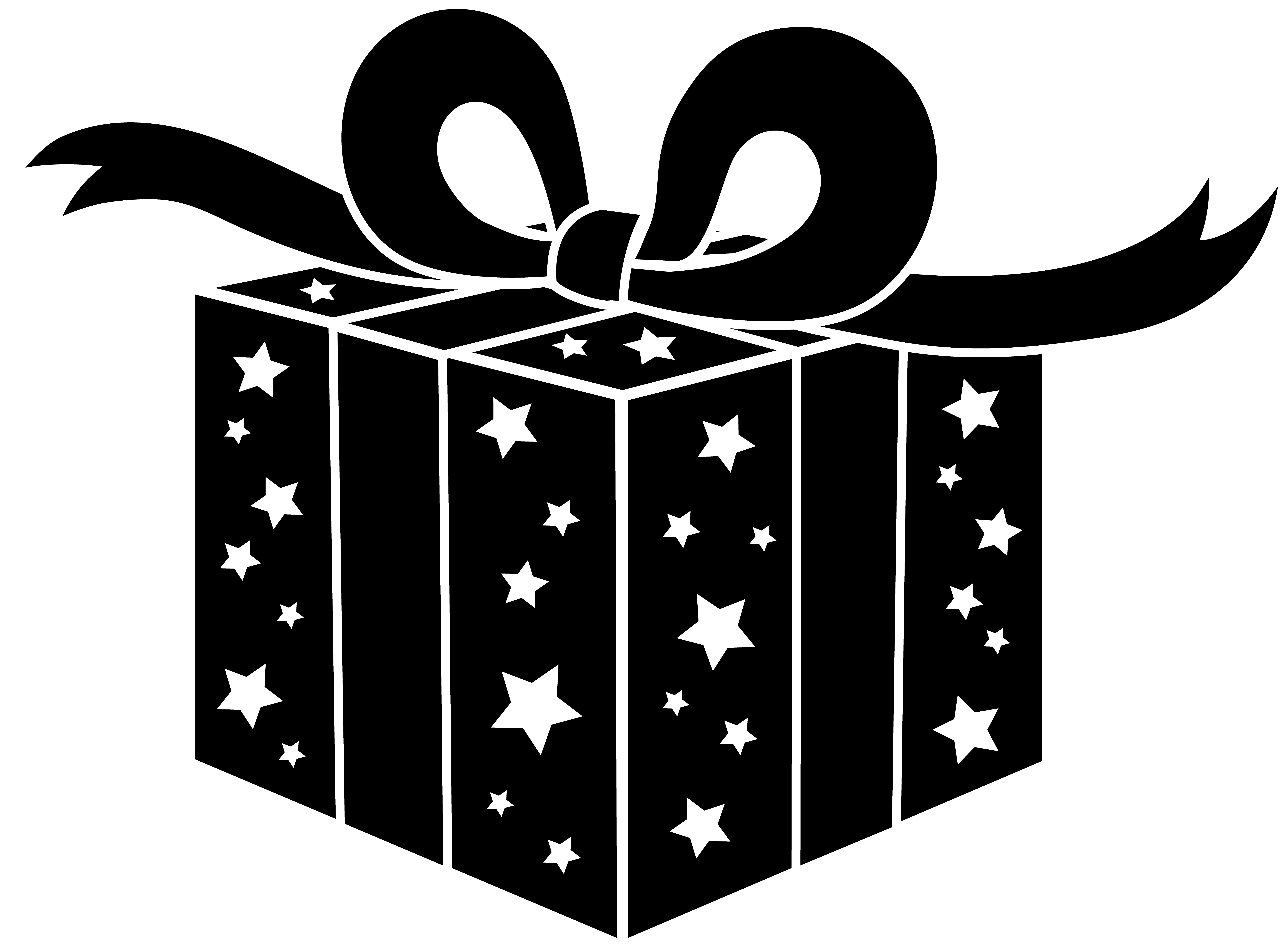 Present black and white christmas present clip art black and