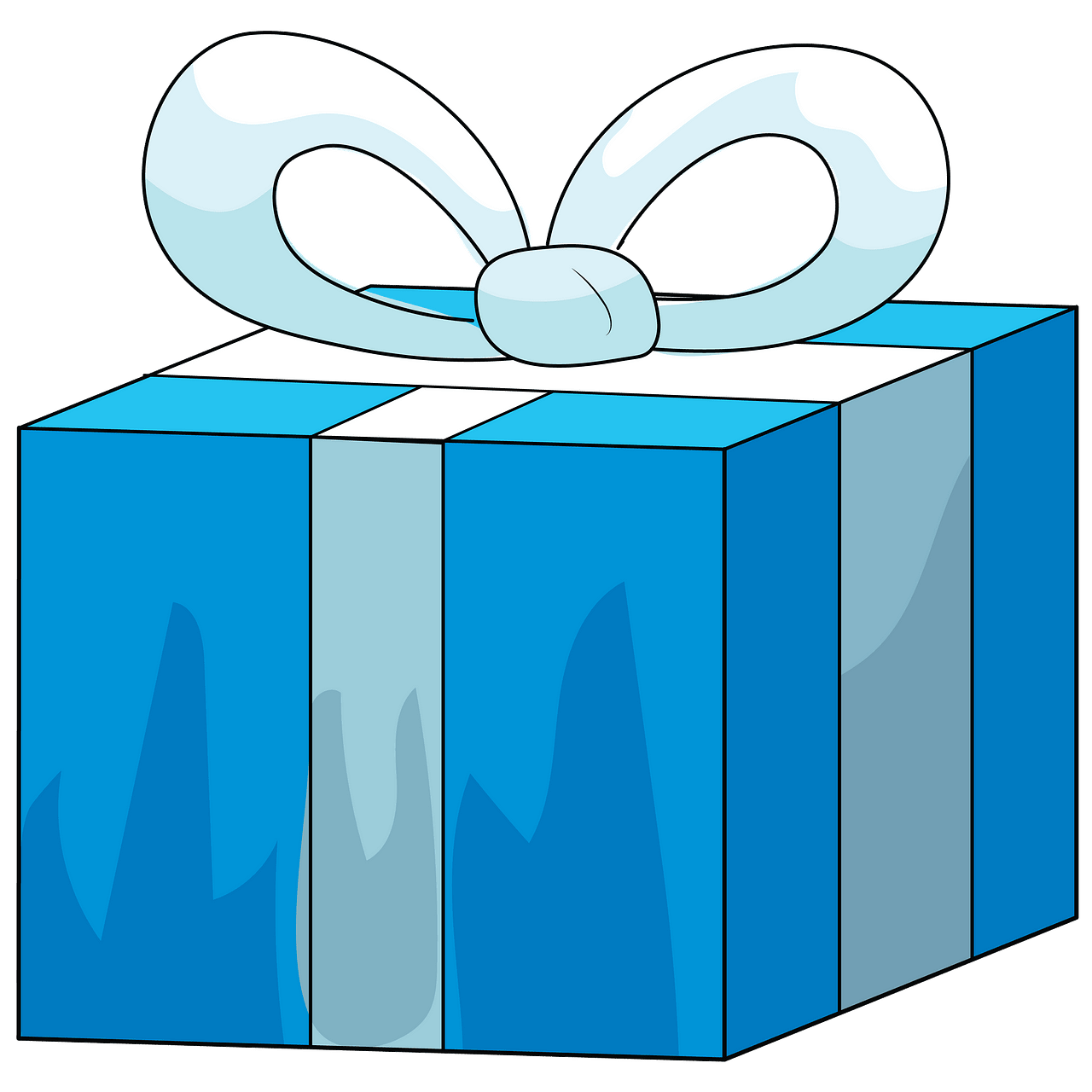 Blue gift box clipart
