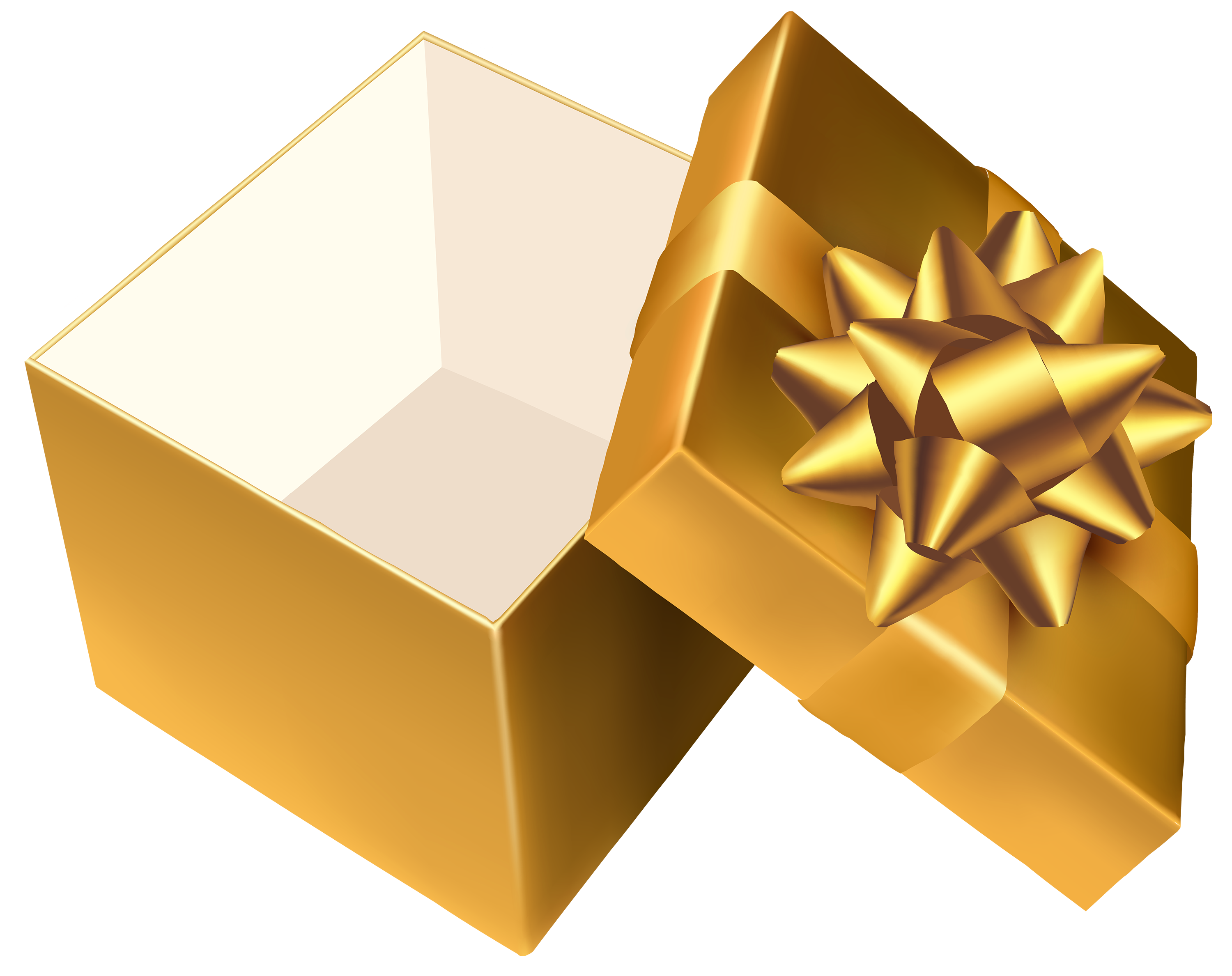 Gold Open Gift PNG Clipart