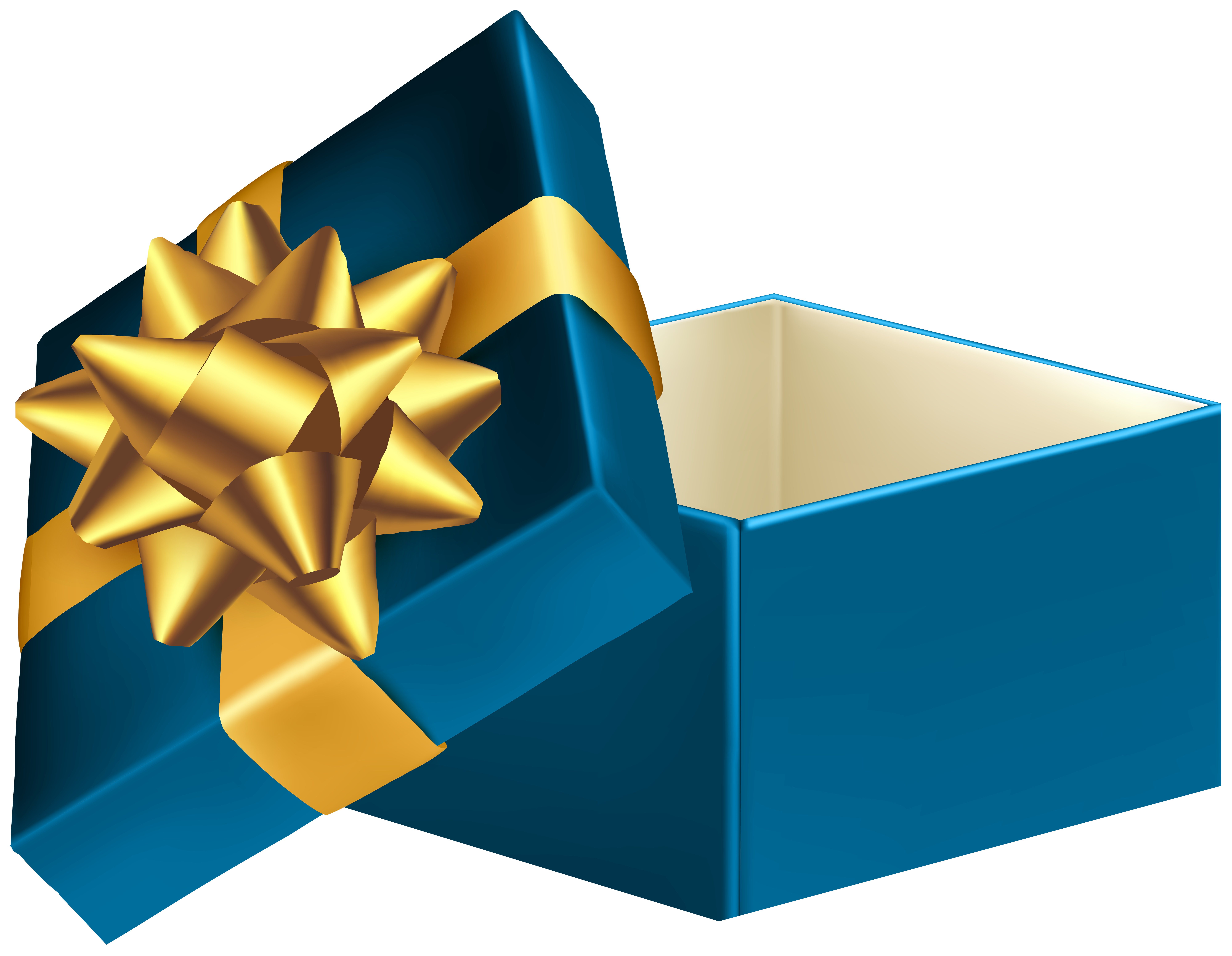 Blue Open Gift Box PNG Clip Art Image