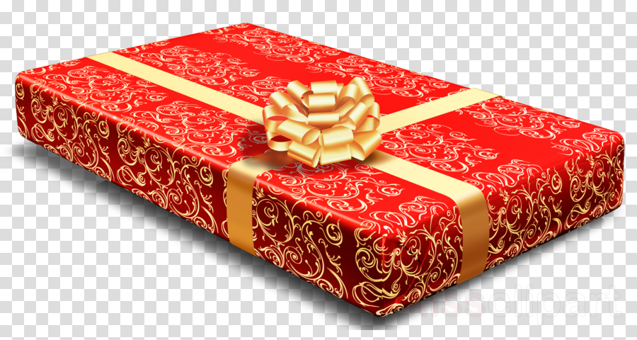 Red present box gift wrapping rectangle clipart