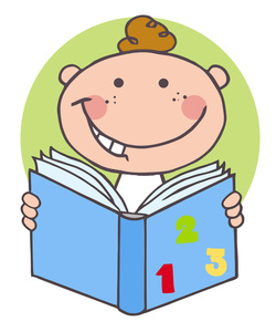 clipart reading books baby