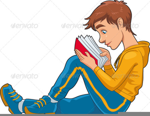 Clipart students reading.