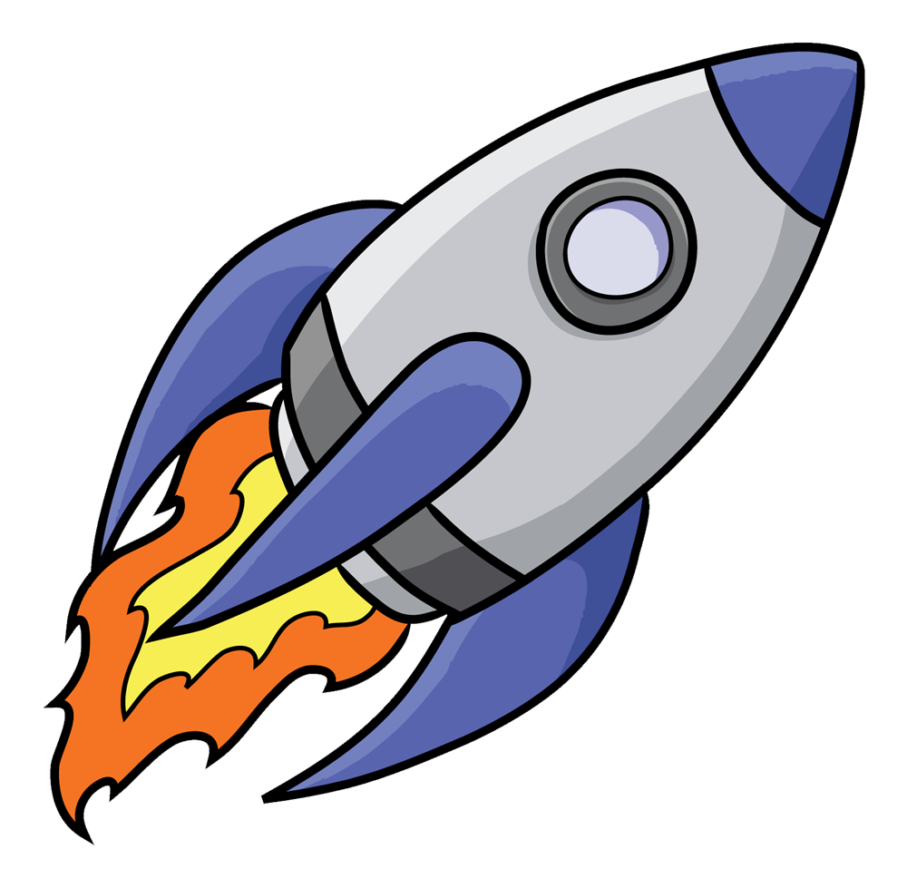 Animated rocket space.