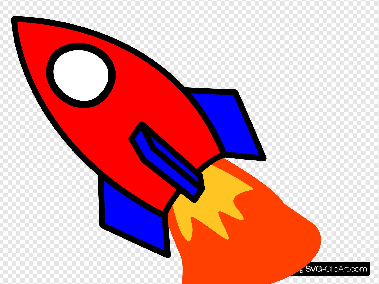 Red And Blue Rocket Clip art, Icon and SVG