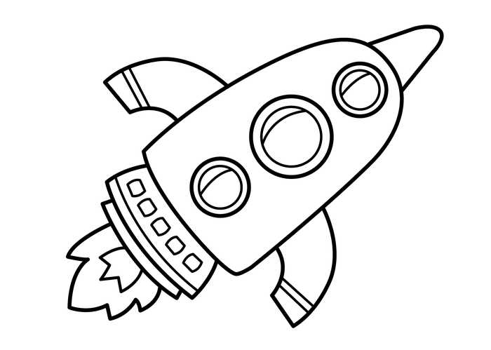 Rocket coloring page.