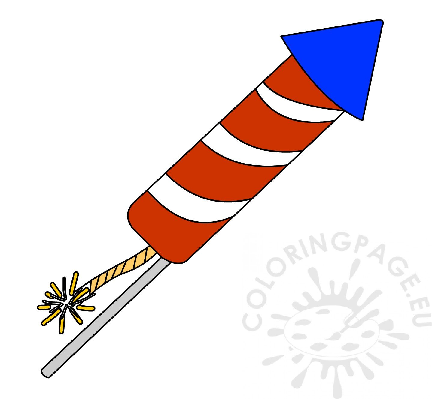 Red And White Striped Firework Rocket clipart