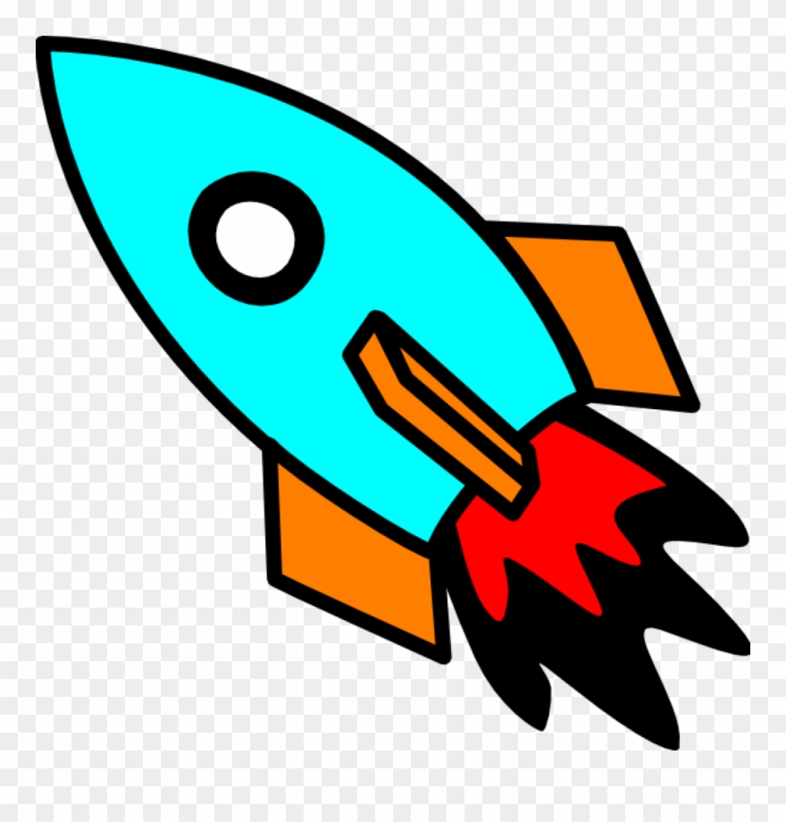 Moving clipart rocket.