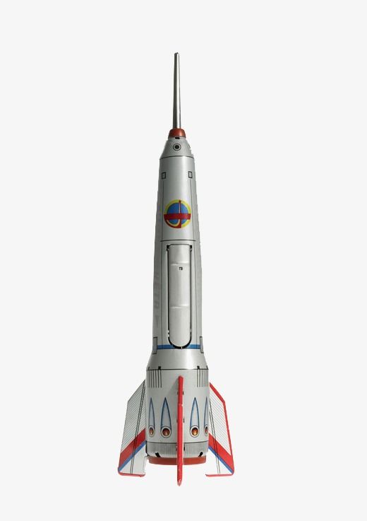 Vertical rocket ship.