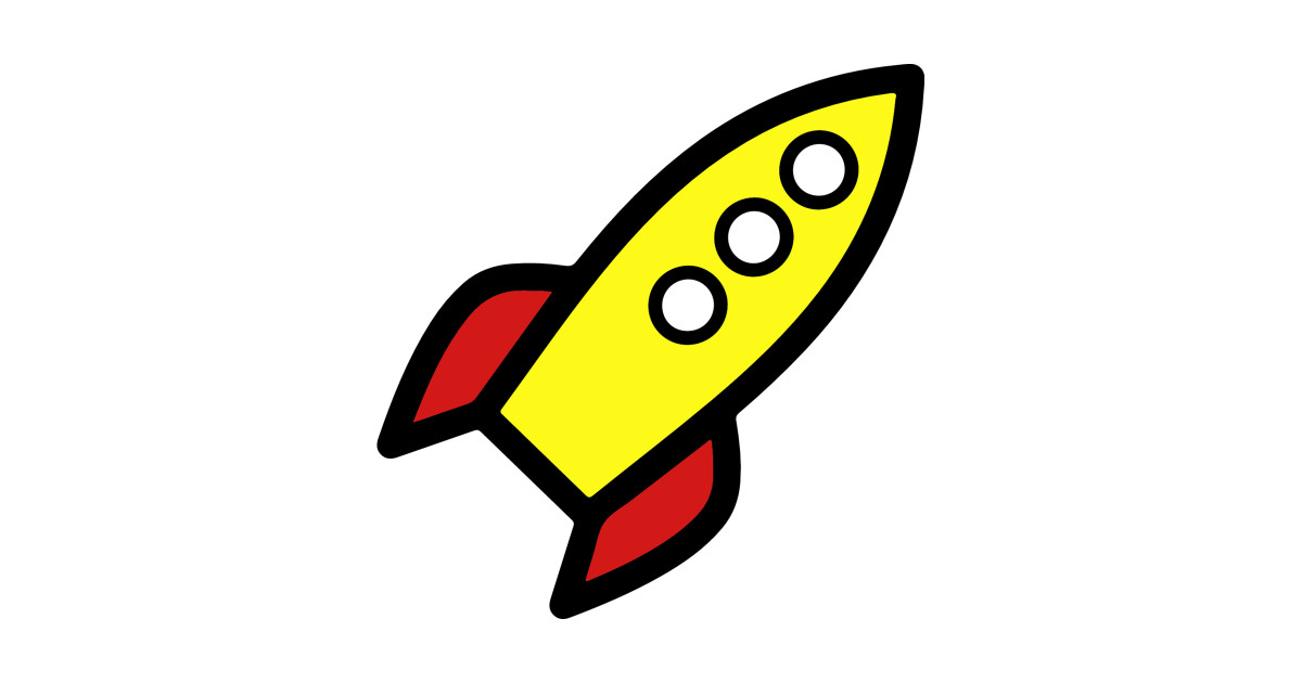 Cartoon space rocket.