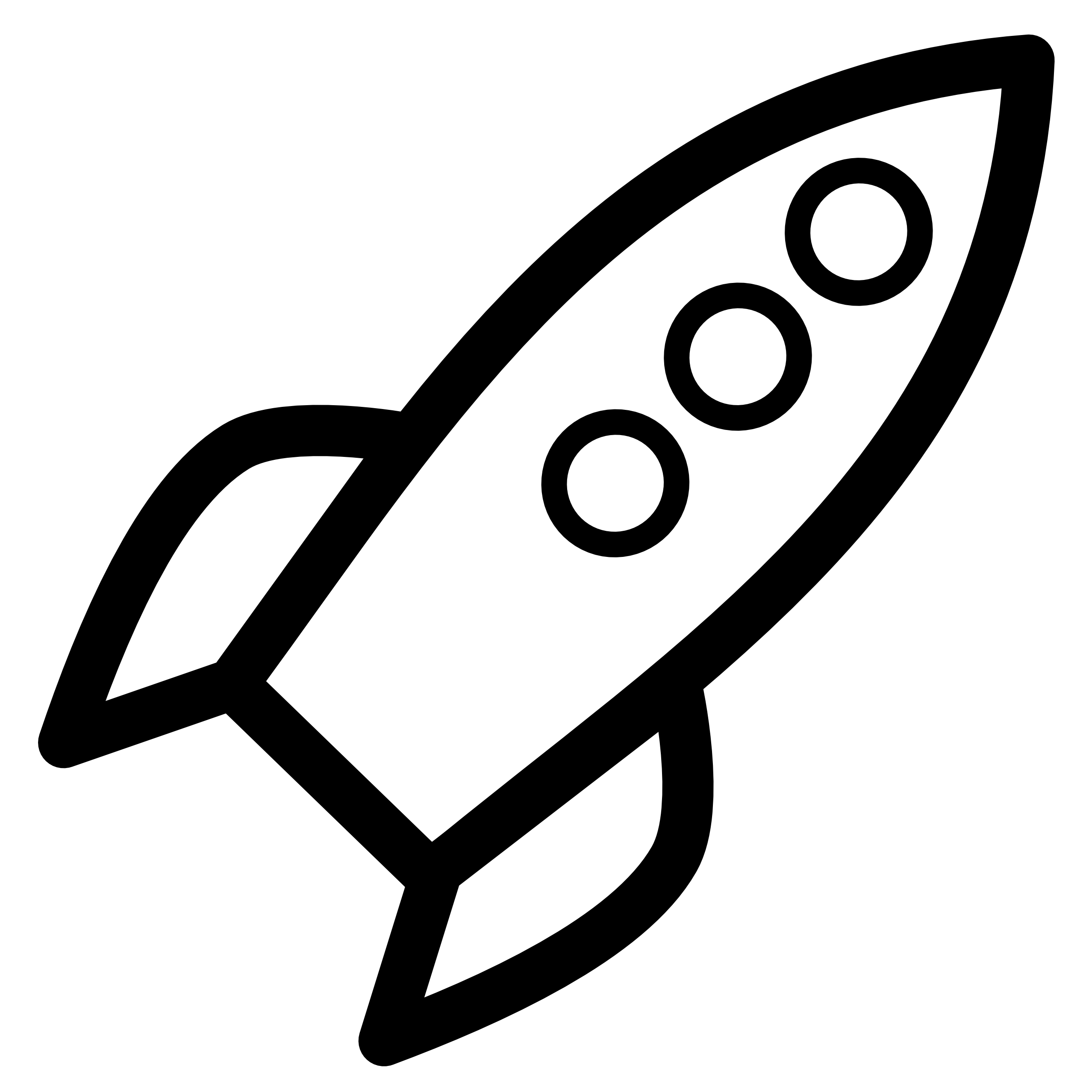 Rocket Icon Black White Line Art Scalable Vector Graphics