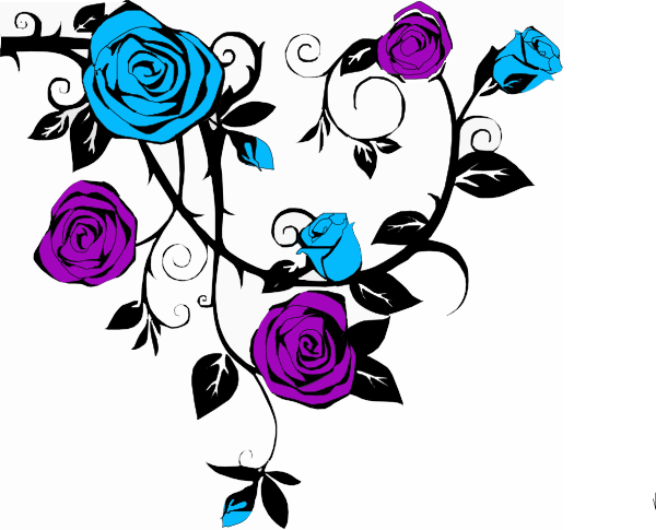 Blue And Purple Rose Clip Art at Clker