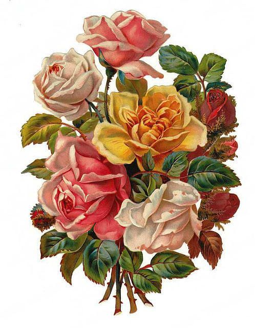 Victorian flowers sticker.