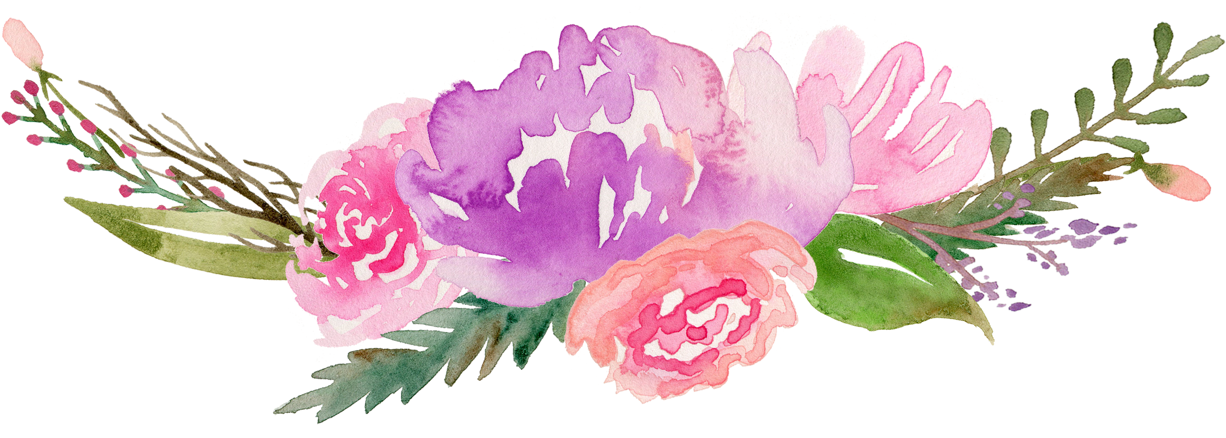 HD Royalty Free Flowers Watercolor Painting Clip Art Along
