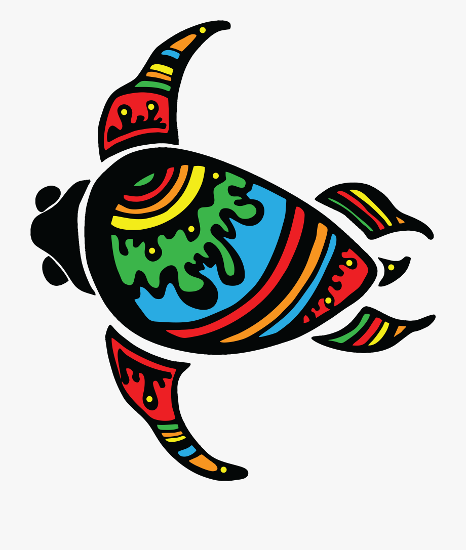 Free Clipart Of A Colorful Swimming Sea Turtle