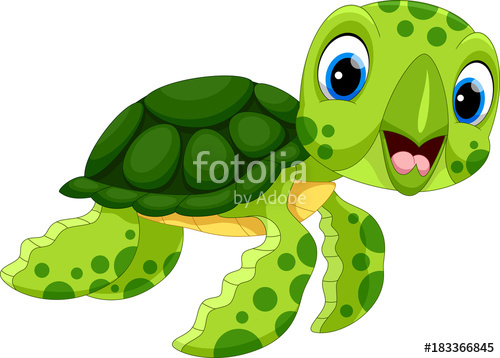 Vector illustration of cute turtle cartoon isolated on white
