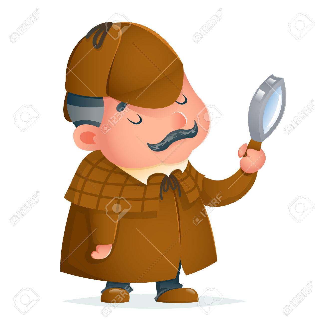 Victorian detective gentleman magnifying glass investigate