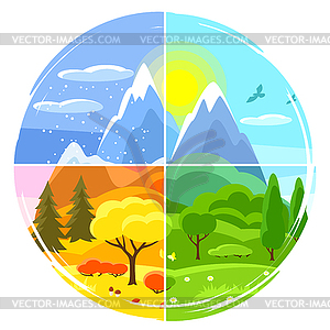 Four seasons landscape.