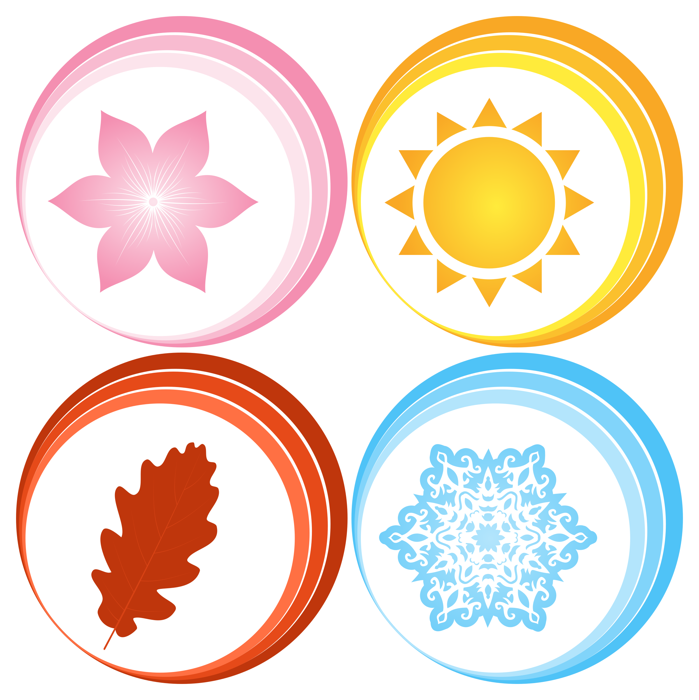 Symbols for Four Seasons Vector Clipart image
