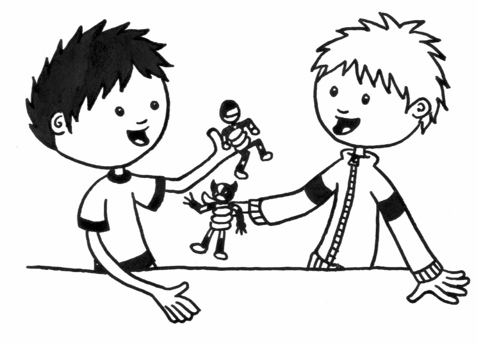 Boy not sharing toys clipart