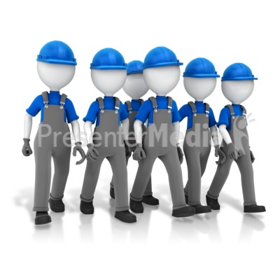 Construction Crew Walking