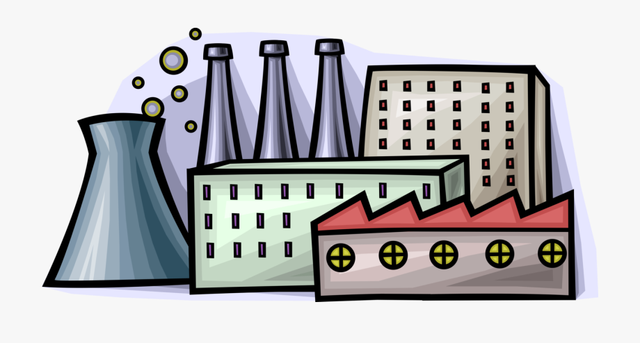 Vector Illustration Of Nuclear Power Plant Provides