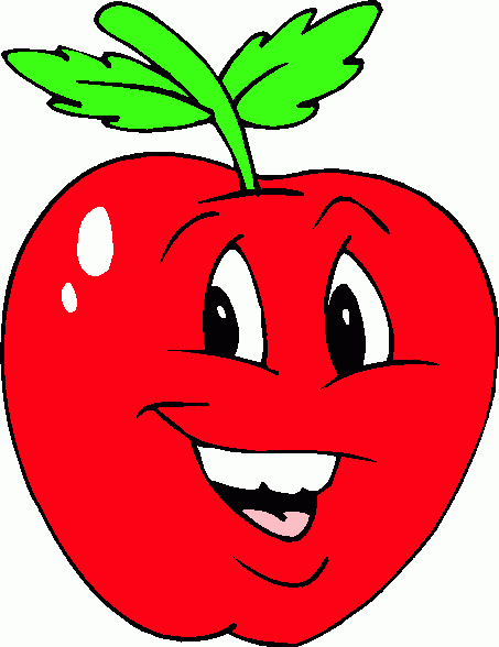 Smiling apple clipart.