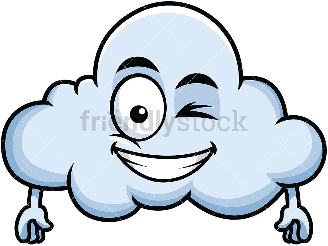 Winking And Smiling Cloud Emoji