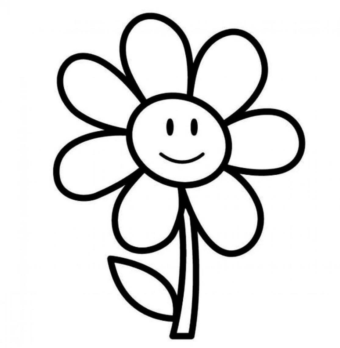 Smile Flower Clipart Black And White