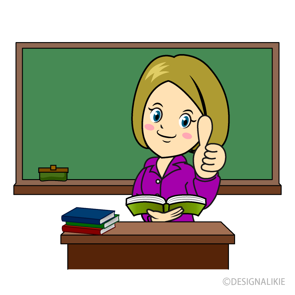 Teacher Thumbs up in Classroom Clipart Free Picture