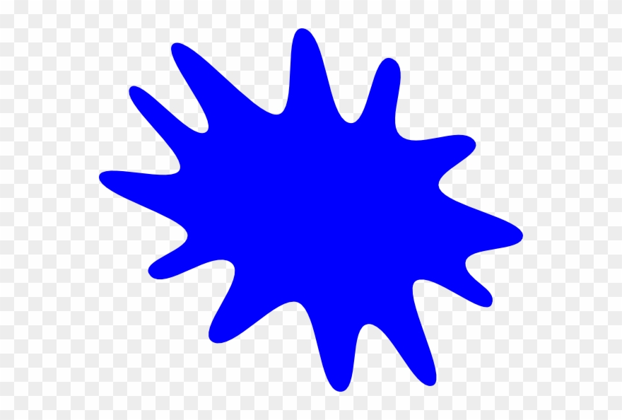 Blue paint splat.