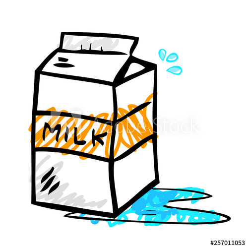 Vector Simple Cute Scribble Color, Chocolate UHT Milk with