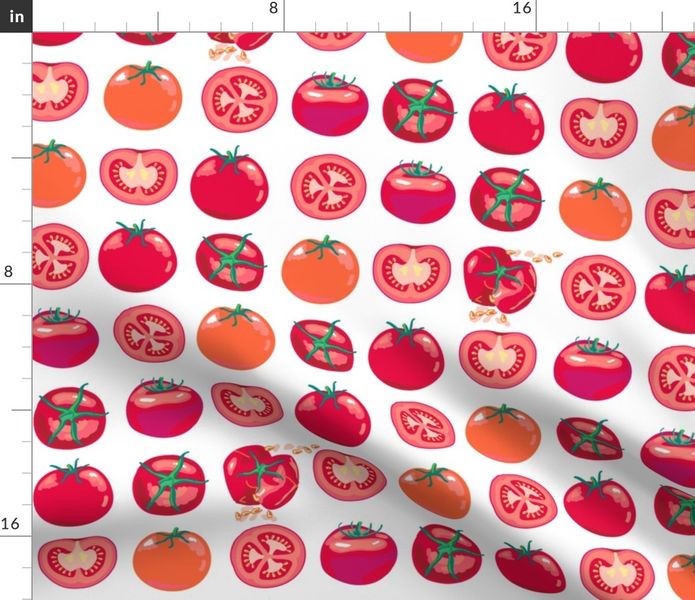 Fabric by the Yard tomato polka splat