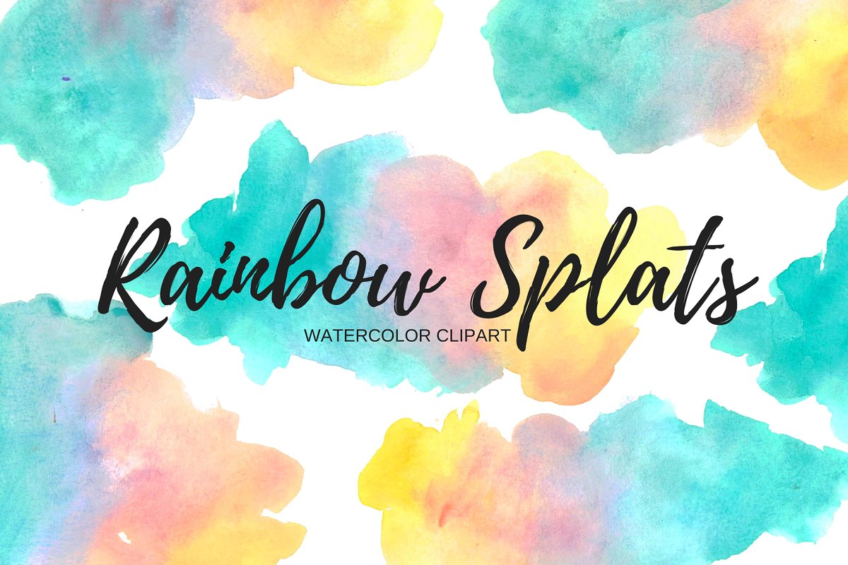 Watercolor splash rainbow.