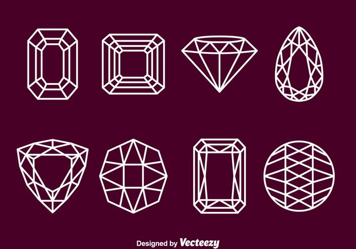 Gems Stone Outline Icons