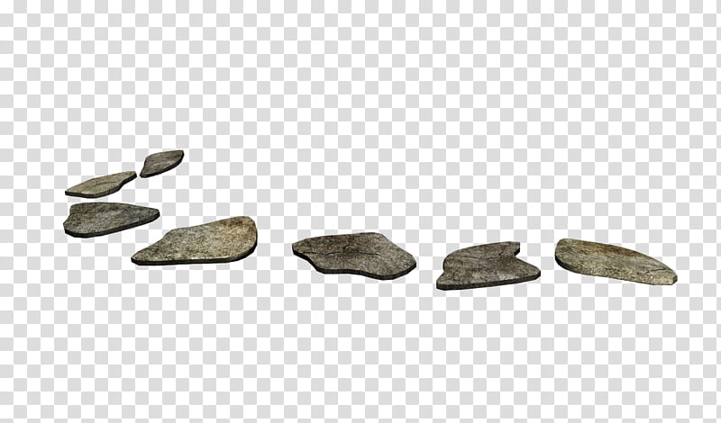 D Stepping Stones, gray stone plates transparent background