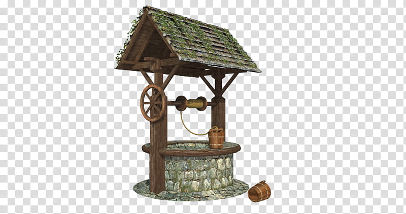 Medieval Wishing Water Well, gray and stone water well