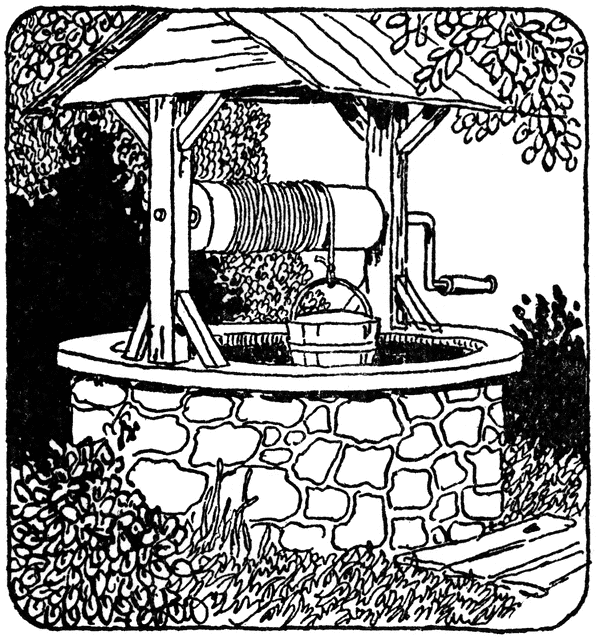 Stone well clipart.