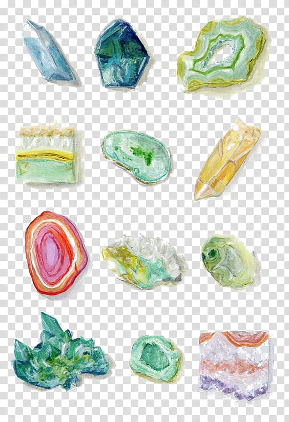 Watercolor painting Rock Agate Work of art, Creative Stone