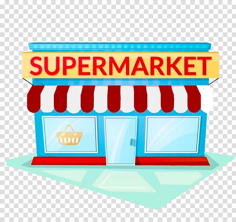 Supermarket store illustration, Grocery store Facade