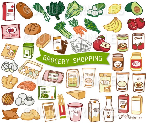 Grocery Clipart, Vegetable Clipart, Food Illustrations