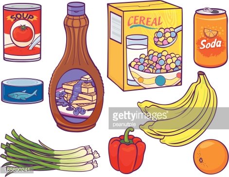 Grocery Food Items Clipart Image